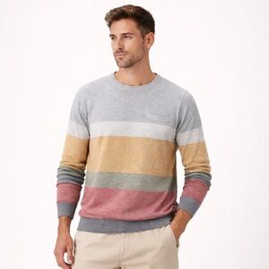 ZANEROBE Men’s Striped Cotton Crewneck Sweater Size Medium